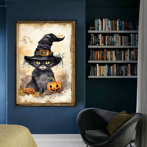 Huancan - Halloween - Pumpkin And Black Cat - 40*60CM 11CT 3 Stamped Cross Stitch