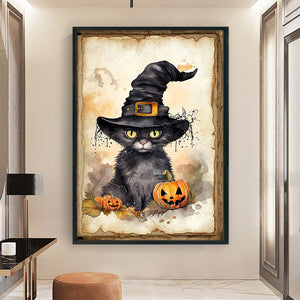 Huancan - Halloween - Pumpkin And Black Cat - 40*60CM 11CT 3 Stamped Cross Stitch