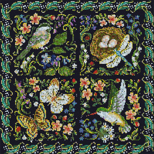 Huancan - Creatures And Flowers - 50*50CM 11CT 3 Stamped Cross Stitch