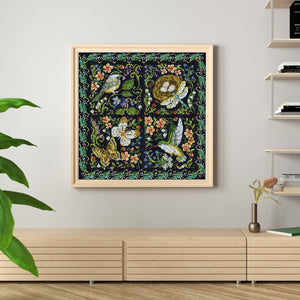 Huancan - Creatures And Flowers - 50*50CM 11CT 3 Stamped Cross Stitch