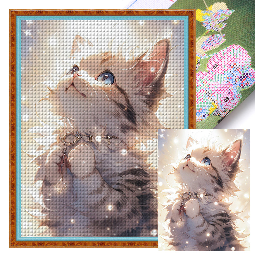 Huancan - Cartoon Cat - 50*65CM 11CT 3 Stamped Cross Stitch