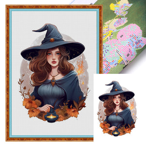 Huancan - Witch - 50*70CM 11CT 3 Stamped Cross Stitch