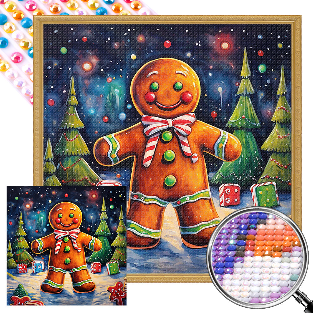 Gingerbread Man 40*40CM(Picture) Full Round Drill Diamond Painting