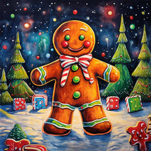 Load image into Gallery viewer, Gingerbread Man 40*40CM(Picture) Full Round Drill Diamond Painting
