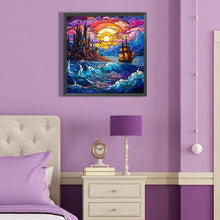 Load image into Gallery viewer, Mountain And River Glass Painting 40*40CM(Canvas) Full Round Drill Diamond Painting
