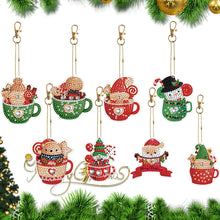 Load image into Gallery viewer, 8PCS Diamond Painting Art Ornaments Special Shape Double-Sided Christmas Tea Cup
