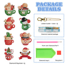 Load image into Gallery viewer, 8PCS Diamond Painting Art Ornaments Special Shape Double-Sided Christmas Tea Cup
