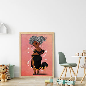 Yishu - Silver-Haired, Dark-Skinned Woman - 40*53CM 11CT 3 Stamped Cross Stitch