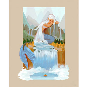 Silver-Haired Mermaid Falling Into Sleep 40*50CM(Canvas) Full Round Drill Diamond Painting