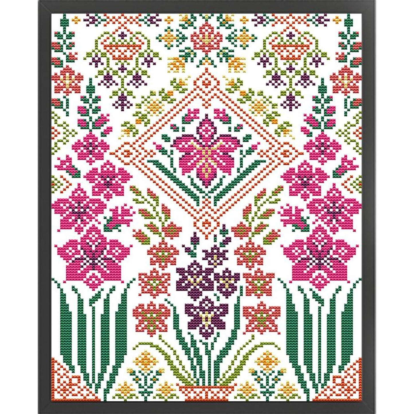 Embroidery Flowers - Partial 14CT Stamped Cross Stitch 27x35CM - Joy Sunday