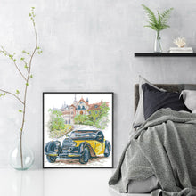 Load image into Gallery viewer, Joy Sunday - Yellow Classic Car - 26*30CM 14CT 2 Stamped Cross Stitch
