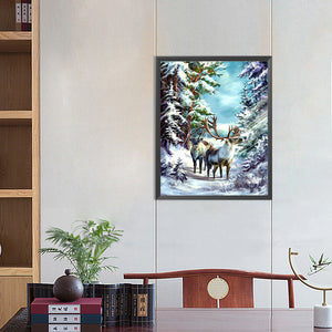 Wild Deer 40*50CM(Canvas) Full Round Drill Diamond Painting