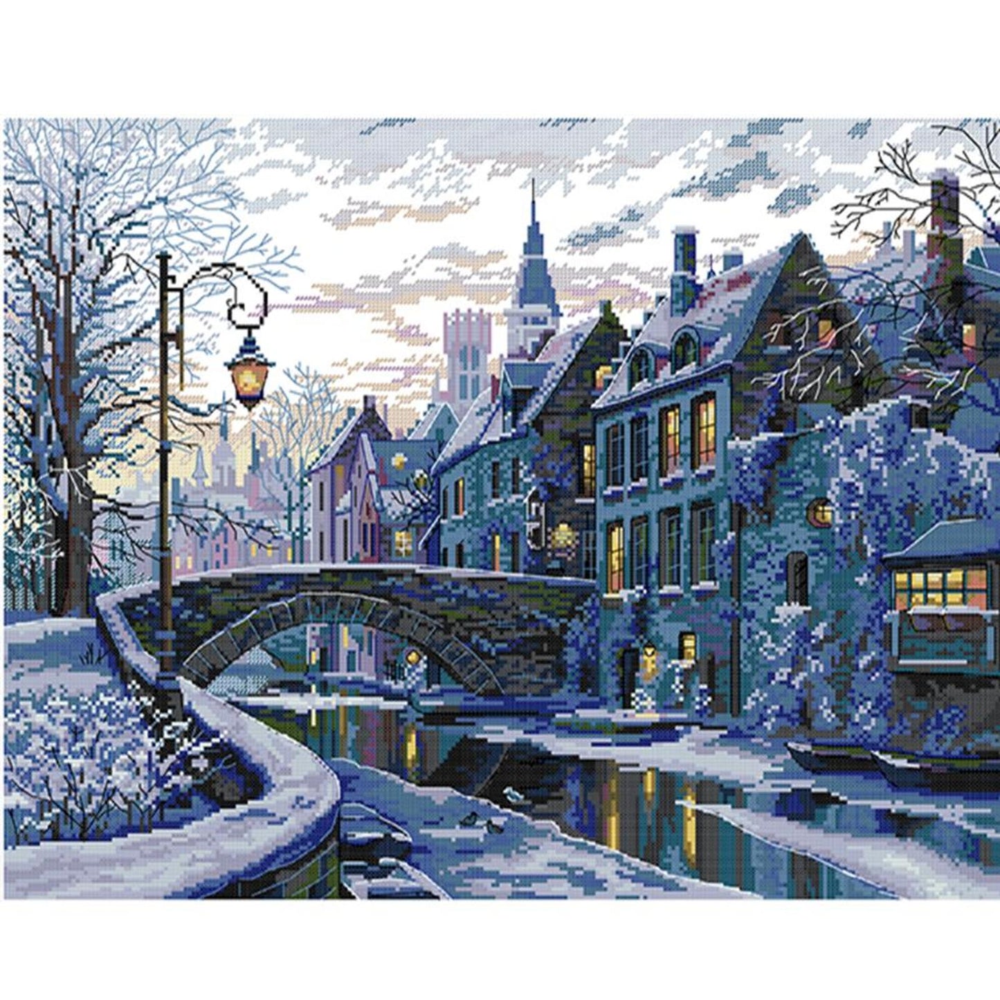 Winter Night - Full 14CT Counted Cross Stitch 54x43CM - Joy Sunday Backstitch