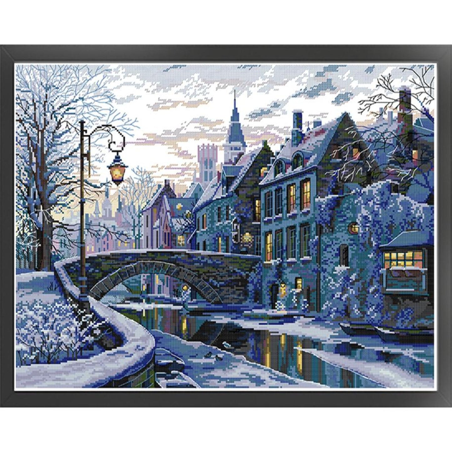 Winter Night - Full 14CT Counted Cross Stitch 54x43CM - Joy Sunday Backstitch