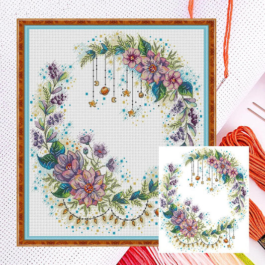 Fairy Tale Wreath - Partial 14CT Counted Cross Stitch 36x40CM - Joy Sunday Backstitch