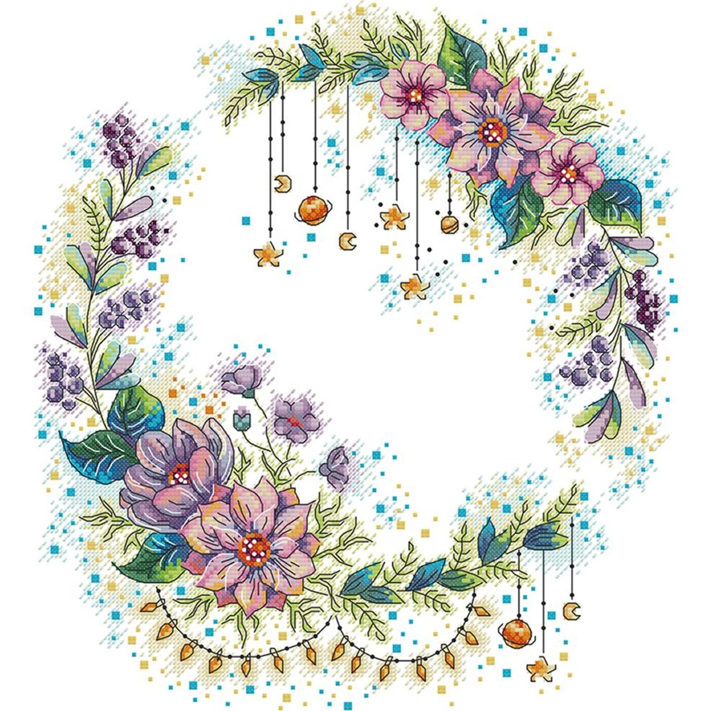 Fairy Tale Wreath - Partial 14CT Counted Cross Stitch 36x40CM - Joy Sunday Backstitch