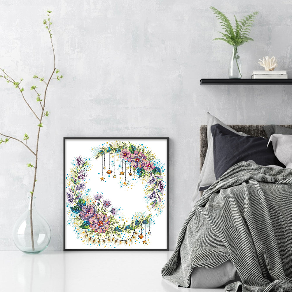 Fairy Tale Wreath - Partial 14CT Counted Cross Stitch 36x40CM - Joy Sunday Backstitch