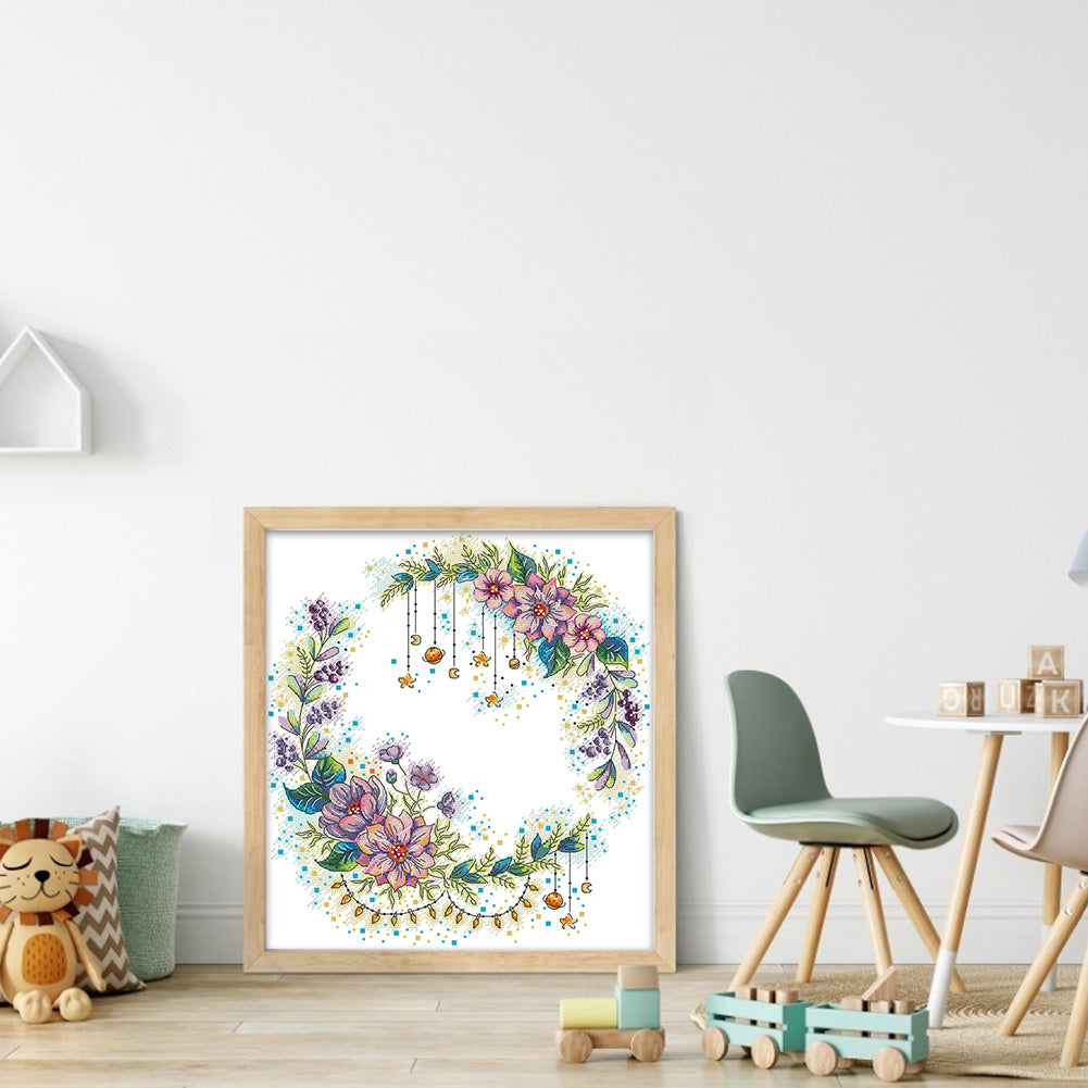 Fairy Tale Wreath - Partial 14CT Counted Cross Stitch 36x40CM - Joy Sunday Backstitch