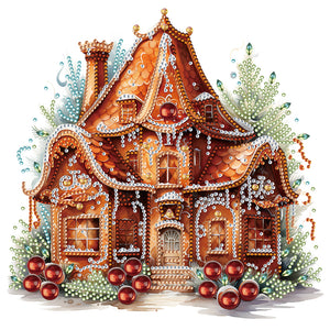 Christmas Cookie House 30*30CM(Canvas) Partial Special Shaped Drill Diamond Painting