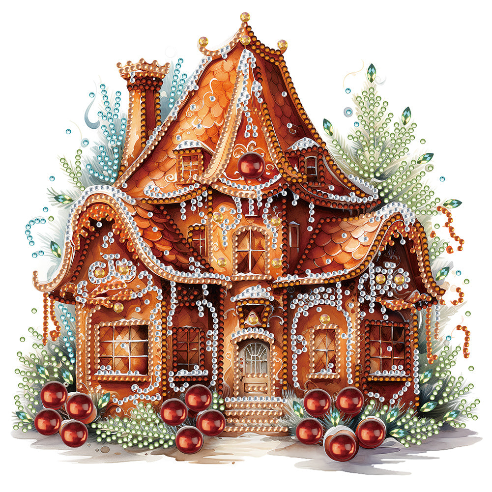 Christmas Cookie House 30*30CM(Canvas) Partial Special Shaped Drill Diamond Painting
