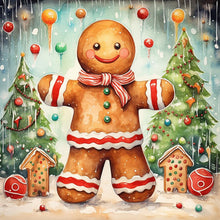 Load image into Gallery viewer, Gingerbread Man 40*40CM(Picture) Full Round Drill Diamond Painting
