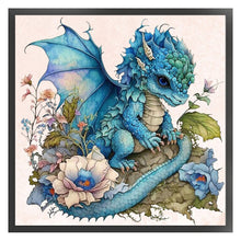 Load image into Gallery viewer, Huancan - Cute Flowers And Pterosaurs - 50*50CM 11CT 3 Stamped Cross Stitch
