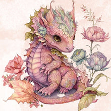 Load image into Gallery viewer, Huancan - Cute Flowers And Pterosaurs - 50*50CM 11CT 3 Stamped Cross Stitch
