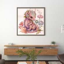 Load image into Gallery viewer, Huancan - Cute Flowers And Pterosaurs - 50*50CM 11CT 3 Stamped Cross Stitch
