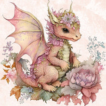 Load image into Gallery viewer, Huancan - Cute Flowers And Pterosaurs - 50*50CM 11CT 3 Stamped Cross Stitch
