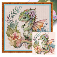 Load image into Gallery viewer, Huancan - Cute Flowers And Pterosaurs - 50*50CM 11CT 3 Stamped Cross Stitch
