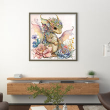 Load image into Gallery viewer, Huancan - Cute Flowers And Pterosaurs - 50*50CM 11CT 3 Stamped Cross Stitch
