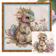 Load image into Gallery viewer, Huancan - Cute Flowers And Pterosaurs - 50*50CM 11CT 3 Stamped Cross Stitch
