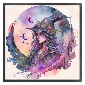 Huancan - Witch - 50*50CM 11CT 3 Stamped Cross Stitch