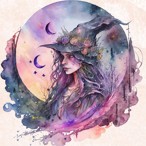 Huancan - Witch - 50*50CM 11CT 3 Stamped Cross Stitch