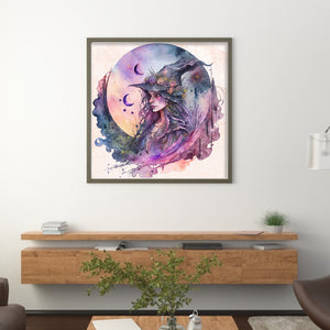 Huancan - Witch - 50*50CM 11CT 3 Stamped Cross Stitch