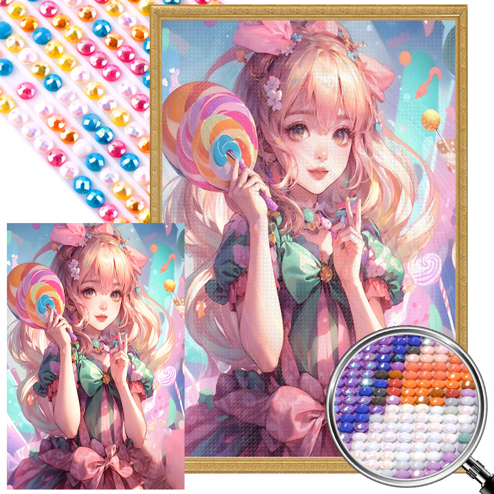 Anime Girl 40*60CM(Picture) Full Round Drill Diamond Painting