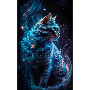 Galaxy Cat 40*65CM(Picture) Full Round Drill Diamond Painting