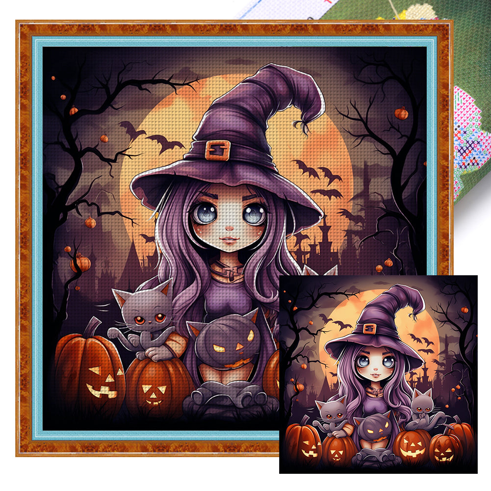 Yishu - Halloween - 50*50CM 11CT 3 Stamped Cross Stitch