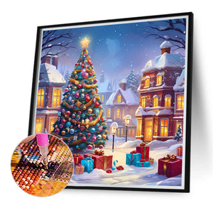 Winter Christmas Tree 40*40CM(Canvas) Full Round Drill Diamond Painting