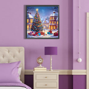 Winter Christmas Tree 40*40CM(Canvas) Full Round Drill Diamond Painting