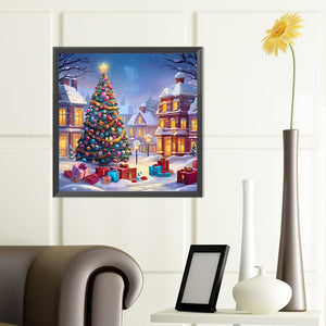 Winter Christmas Tree 40*40CM(Canvas) Full Round Drill Diamond Painting