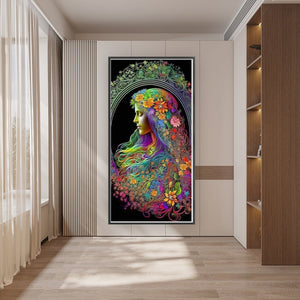 Yishu - Girl With Flowers - 50*100CM 11CT 3 Stamped Cross Stitch