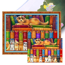 Load image into Gallery viewer, Yishu - Puppy On Book - 60*45CM 11CT 3 Stamped Cross Stitch
