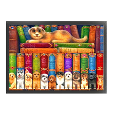 Load image into Gallery viewer, Yishu - Puppy On Book - 60*45CM 11CT 3 Stamped Cross Stitch
