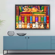 Load image into Gallery viewer, Yishu - Puppy On Book - 60*45CM 11CT 3 Stamped Cross Stitch
