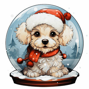 Crystal Ball Dog 40*40CM(Canvas) Full Round Drill Diamond Painting