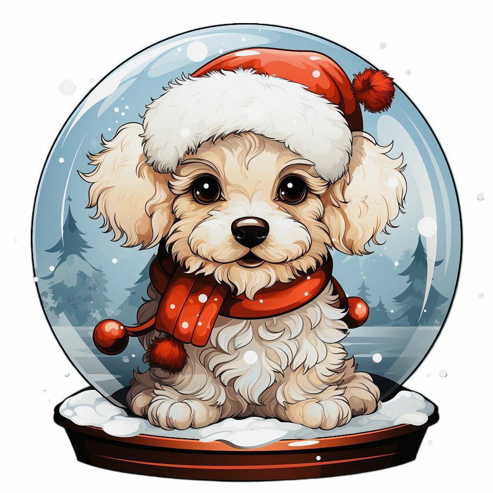 Crystal Ball Dog 40*40CM(Canvas) Full Round Drill Diamond Painting
