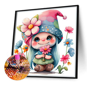 Little Girl In A Field Of Flowers 40*40CM(Canvas) Full Round Drill Diamond Painting