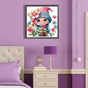 Little Girl In A Field Of Flowers 40*40CM(Canvas) Full Round Drill Diamond Painting