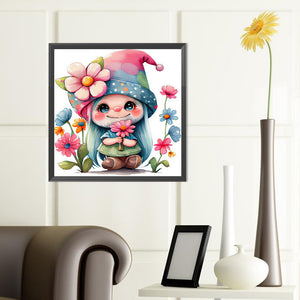 Little Girl In A Field Of Flowers 40*40CM(Canvas) Full Round Drill Diamond Painting